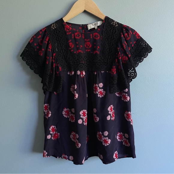 SEA NEW YORK silk floral lace top - Picture 2 of 7